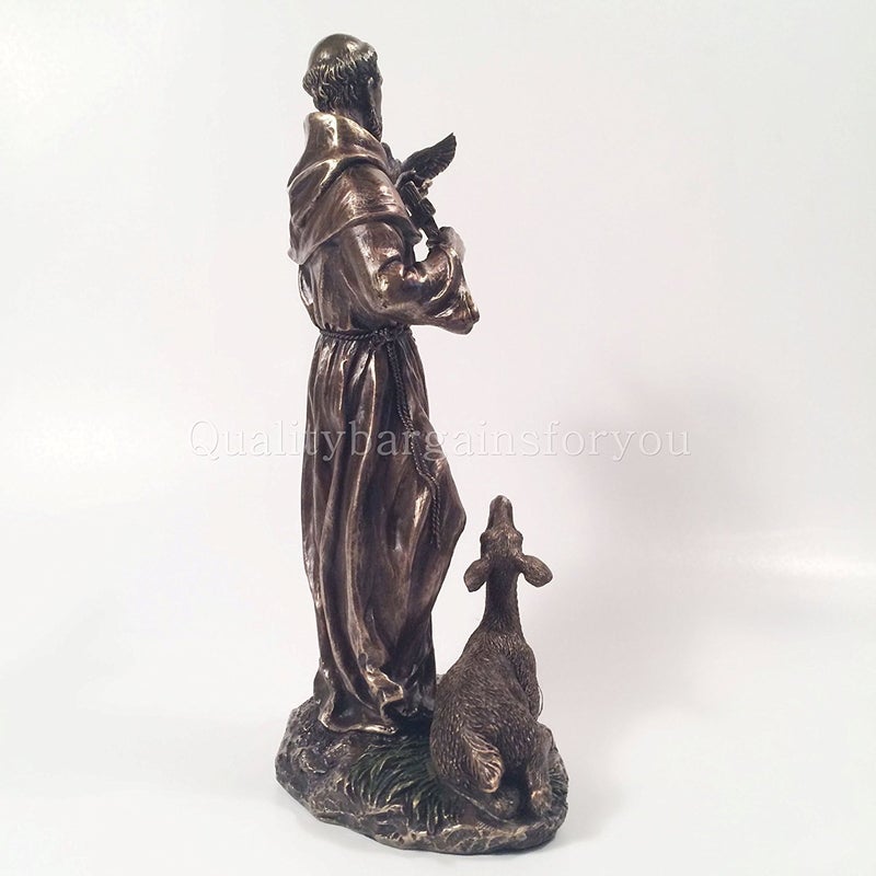 WU Saint Francis of Assisi Statue Sculpture (Cold Cast Bronze) - Image 5